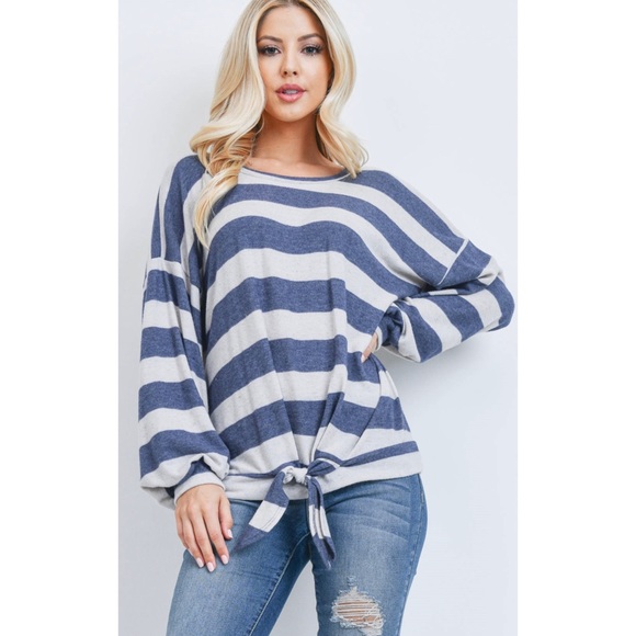 🆕Striped ballon sleeve top - Picture 2 of 6